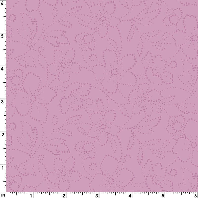 43-44" Wide OPAL ESSENCE FLORAL Pink with Pearlescent Quilt Fabric by Maywood Studio - Sold by the Yard