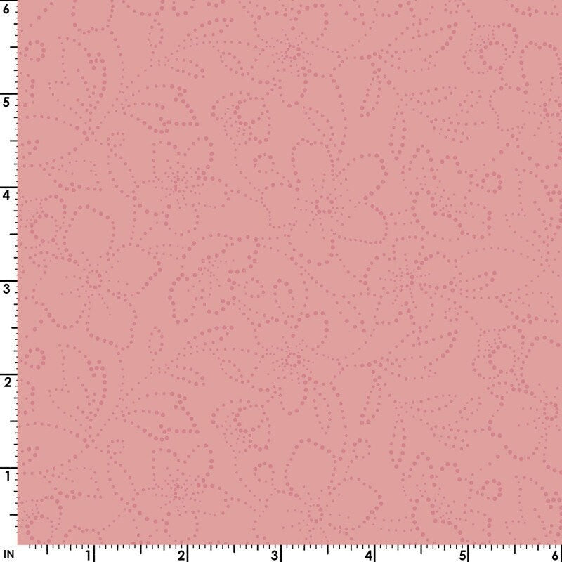 43-44" Wide OPAL ESSENCE FLORAL Peach with Pearlescent Quilt Fabric by Maywood Studio - Sold by the Yard