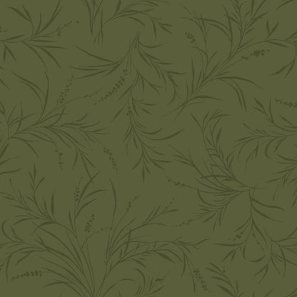 43-44" Wide OPAL ESSENCE FOLIAGE Dark Green with Pearlescent Quilt Fabric by Maywood Studio - Sold by the Yard