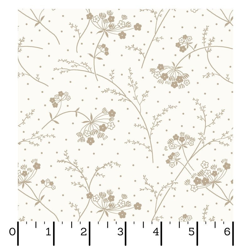 43-44" Wide KIMBERBELL BASICS Make a Wish Soft White & Taupe Quilt Fabric for Maywood Studio - Sold by the Yard