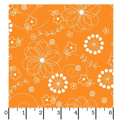 43-44" Wide KIMBERBELL BASICS CLASSIC Doodles Orange Quilt Fabric for Maywood Studio - Sold by the Yard