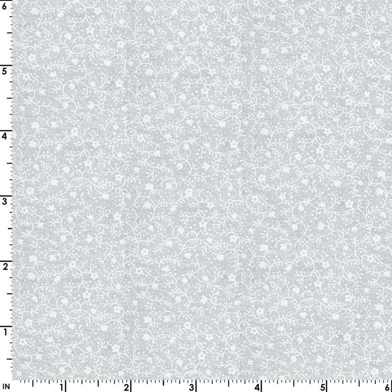 43-44" Wide QUILTER'S WHITE Tone on Tone by Galaxy - Tiny Flowers and Dots White on White Tonal Quilt Fabric - Sold by the Yard