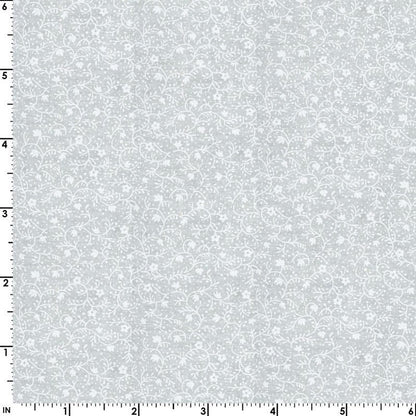 43-44" Wide QUILTER'S WHITE Tone on Tone by Galaxy - Tiny Flowers and Dots White on White Tonal Quilt Fabric - Sold by the Yard