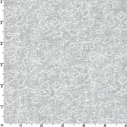 43-44" Wide QUILTER'S WHITE Tone on Tone by Galaxy - Flowers and Dots White on White Tonal Quilt Fabric - Sold by the Yard