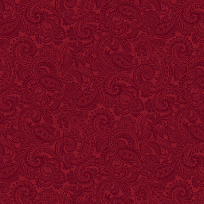 43-44" Wide FLOWER FESTIVAL II Red Paisley Quilt Fabric Designed by Benartex - Sold by the Yard