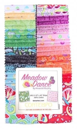 Quilt Fabric Design Roll Meadow Dance by Contempo Studio for Benartex Strip-pies 40-2 1/2" Wide Strips