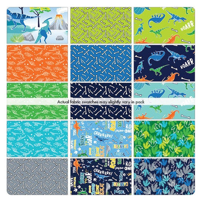 Fabric Design Roll GLOW-O-SAURUS (Glow in the Dark) Strip-Pies by Kanvas Studio for Benartex - 2 1/2" Wide Fabric Strip Set - Quilt Fabric