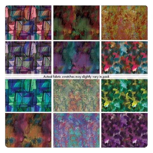 Fabric Layer Cake REFLECTIONS by Marta Cortese for Benartex - 10" Quilt Fabric Squares