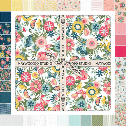 Kimberbell Fabric Layer Cake VINTAGE FLORA for Maywood Studio - 42 - 10" Quilt Fabric Squares - 32 Different Fabrics