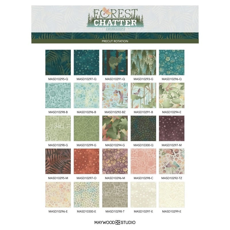 FOREST CHATTER Layer Cake by Maywood Studio - 42 - 10" Squares - 25 Different Fabrics