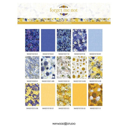 FORGET ME NOT Layer Cake by Nicholas Lapp for Maywood Studio - 42 - 10" Quilt Fabric Squares - 15 Different Fabrics