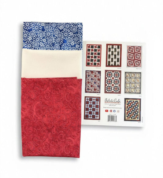 3 Yard Quilt Kit | Make it Patriotic With 3-Yard Quilts Book | 3 Yards of Coordinating Fabric