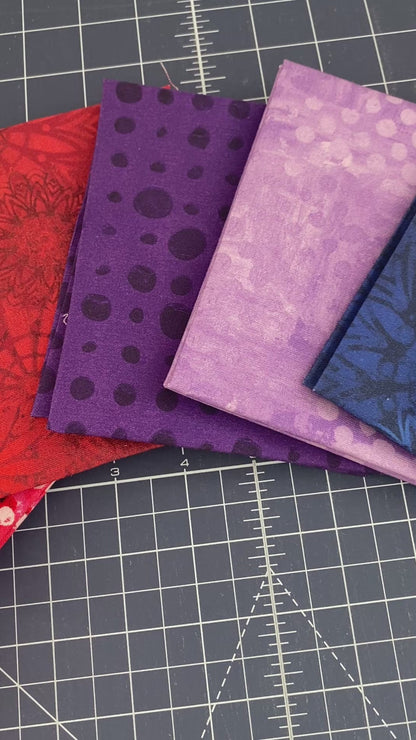 Fabric Fat Quarter Bundle | Sue Penn Textures Free Spirit Quilting Fabrics | 18 Pieces