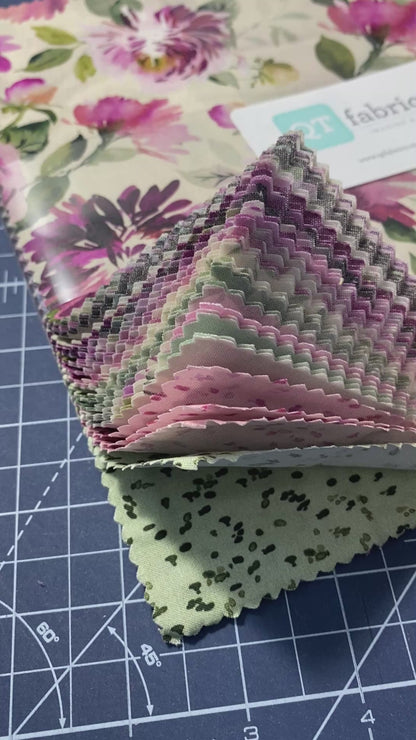 Layer Cake Quilting Fabric Dahlia Dreams Collection QT Fabrics - 42 Pieces