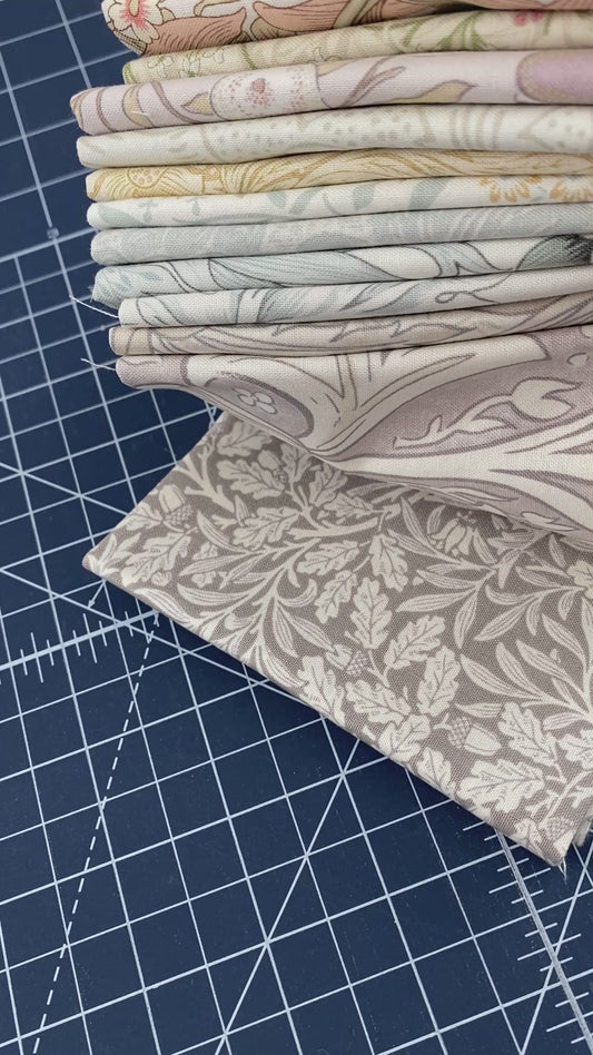 Fabric Fat Quarter Bundle | Neutral Free Spirit Quilting Fabrics | 12 Pieces