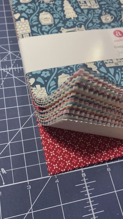 Layer Cake Quilting Fabrics Cozy House | Andover - 10" Squares | 42 Pieces